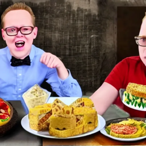 Image similar to YouTube thumbnail of new MrTLexify mukbang video, MrTLexify makes a surprised face