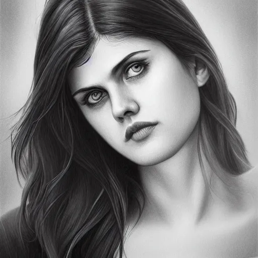 Image similar to Alexandra Daddario, portrait by Stanley Artgerm Lau