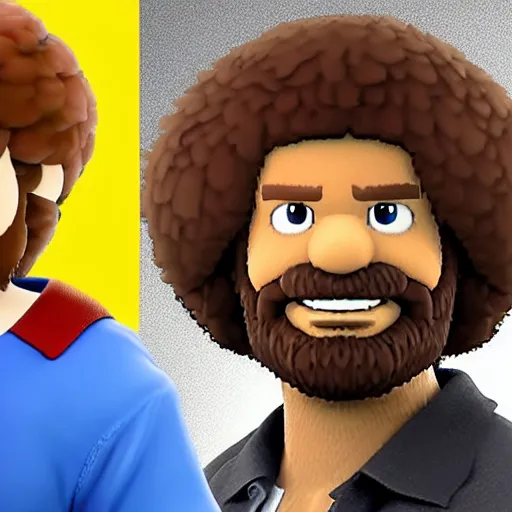 Image similar to Bob Ross character reveal for Super Smash bros ultimate