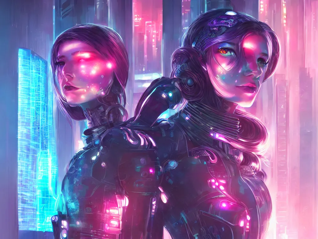 Image similar to portrait futuristic female cyber warrior, on cyberpunk neon light tokyo rooftop, ssci - fi and fantasy, intricate and very beautiful, concept art, smooth, illustration, art by rossdraws and taekwon kim / a - rang, luxearte and liya nikorov and rongzhen luo