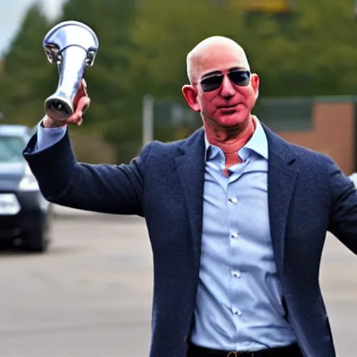 Prompt: jeff bezos with ram horns