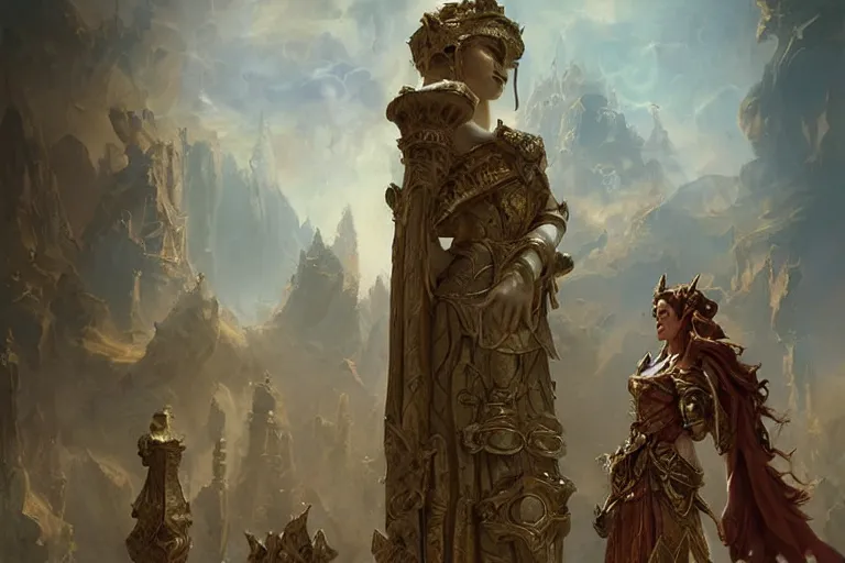 Image similar to an artist carving caryatids in the baroque era, magical, painters, hearthstone art style, epic fantasy style art by Craig Mullins, fantasy epic digital art, epic fantasy card game art by Greg Rutkowski