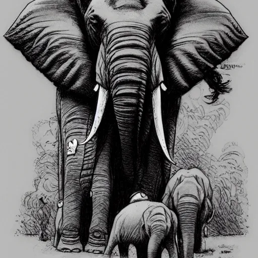 Image similar to [ elephant ] ( by kim jung gi ) ( by kentaro miura )