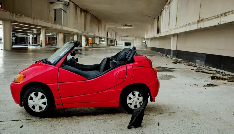 Image similar to a honda beat, in an abandoned mall