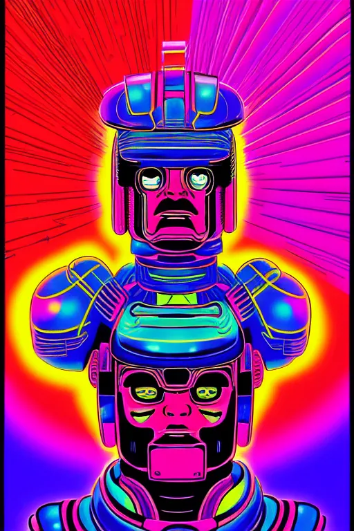 Image similar to Psychedelic Neon Japanese Portrait of Galactus by Laurie Greasley