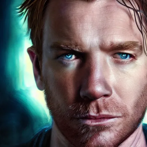 Image similar to hyperrealistic mixed media high resolution painting of Ewan McGregor as Harry Potter, stunning 3d render inspired art by István Sándorfi and Greg Rutkowski and Unreal Engine, perfect symmetry, dim volumetric lighting, 8k octane beautifully detailed render, post-processing, extremely hyper-detailed, intricate, epic composition, highly detailed attributes, highly detailed atmosphere, cinematic lighting, masterpiece, trending on artstation, very very detailed, masterpiece, stunning, flawless structure, lifelike texture, perfection,