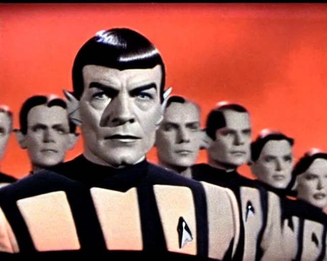 Image similar to a video still from star trek from the 1 9 3 0 s