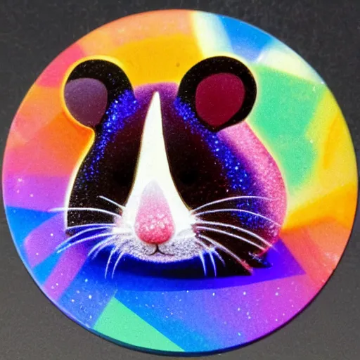 Prompt: cartoon hamster made of rainbow gems and crystals, 8k, vibrant, treasure