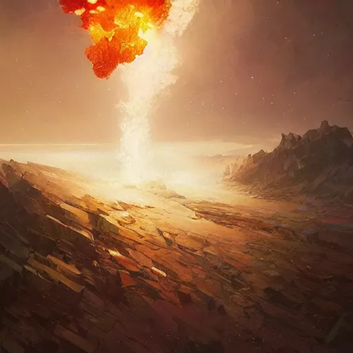 Prompt: Earth exploding in fragments, epic digital painting, artstation, concept art, sharp focus, illustration, art by greg rutkowski and alphonse mucha