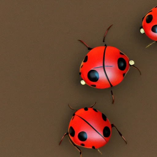 Prompt: ladybugs in lord of the rings trilogy ( film ), 3 d render