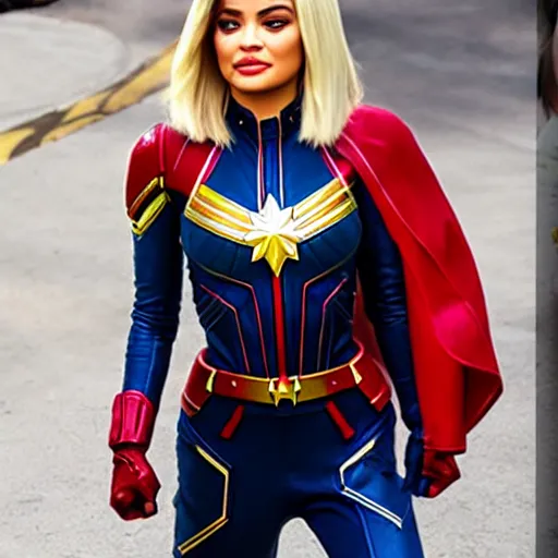 Image similar to kylie jenner as captain marvel