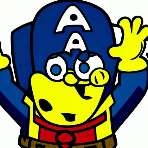 Image similar to SpongeBob as Captain America