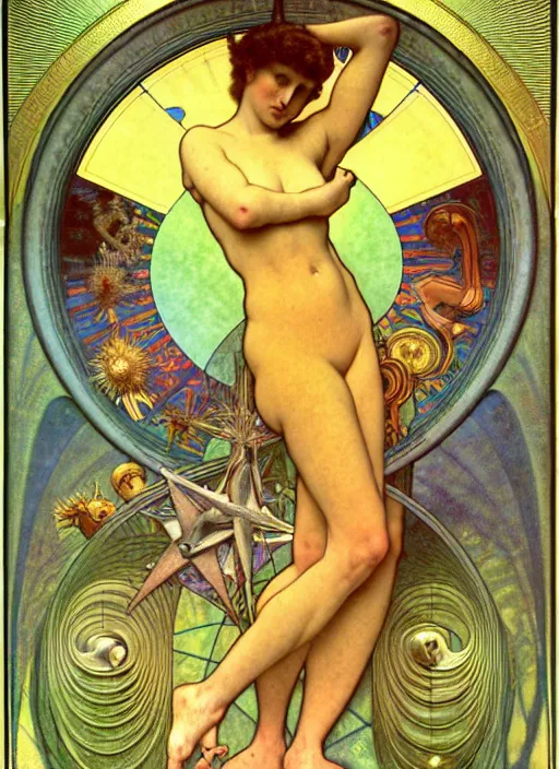 Prompt: mathemagic land, golden ratio, sharp focus, art by h. r. giger and ernst haeckel and jean auguste dominique ingres and john william godward, alphonse mucha, james jean, simon bisley,