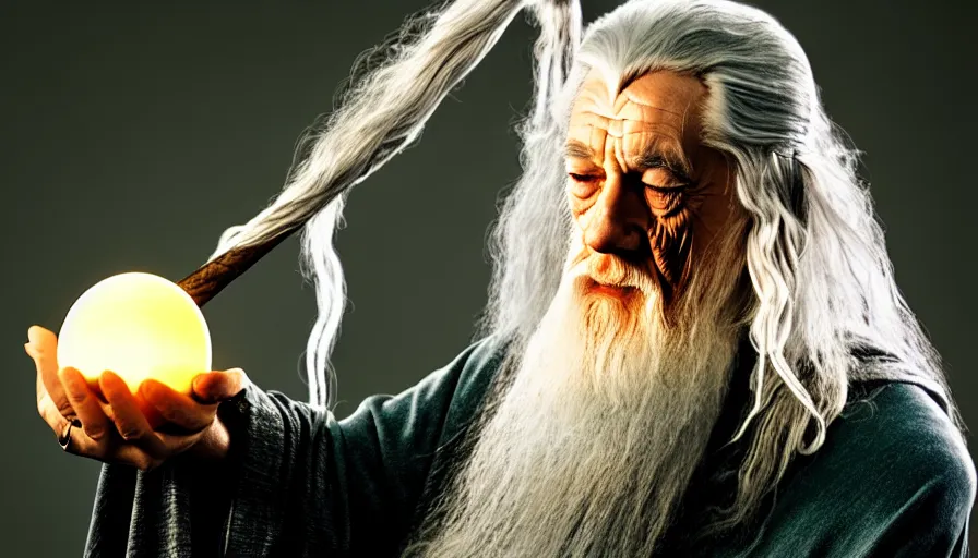 Image similar to gandalf ecogoth pondering his orb