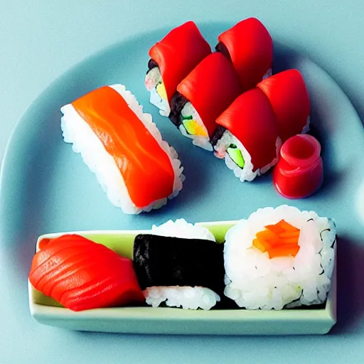 Prompt: sushi made out of candy