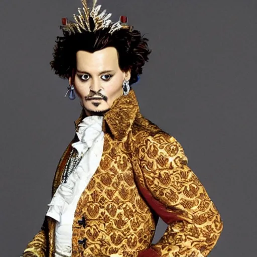 Prompt: johnny depp as king louis xv