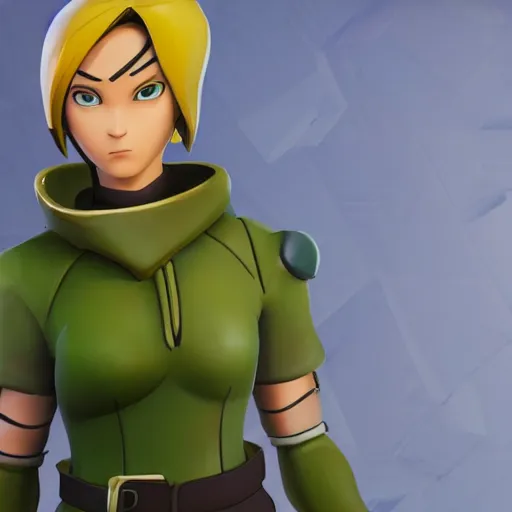 Image similar to toph beifong in fortnite, character render, full body shot, highly detailed, in game render