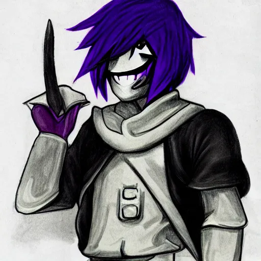 Prompt: kris from deltarune, drawn by caravaggio