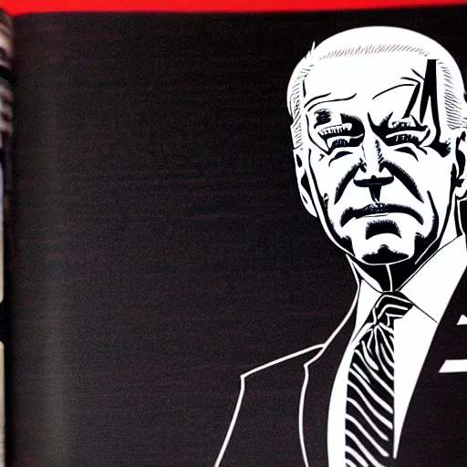 Image similar to Joe Biden looking sinister, by Tsutomu Nihei, highly detailed