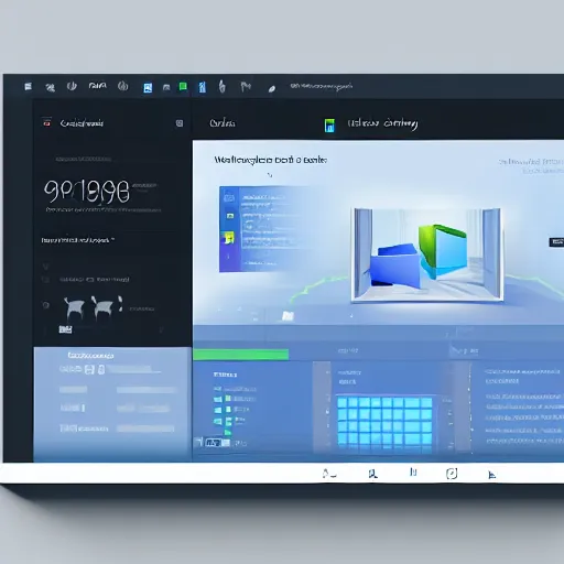 Image similar to futuristic Microsoft Windows, clean ui, illustration