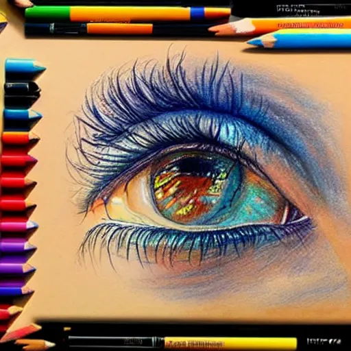 Colored Pencil Art on Paper Caran D'Ache Luminance · Creative Fabrica