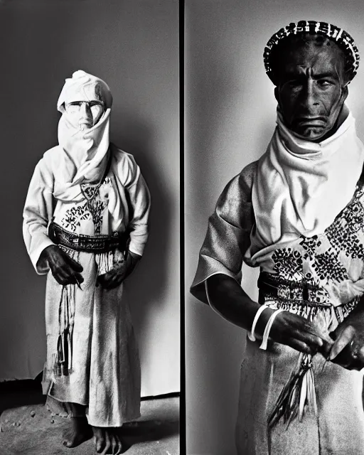 Image similar to Award winning reportage photo of Monegasque Natives wearing traditional garb by Dian Arbus, 85mm ND 5, perfect lighting, gelatin silver process