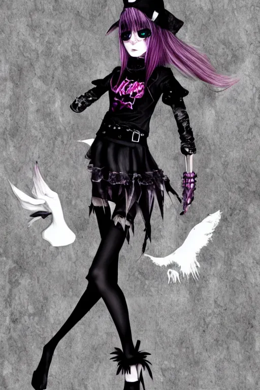 Image similar to Goth Goose in Hot Topic clothes in the style of Deviantart