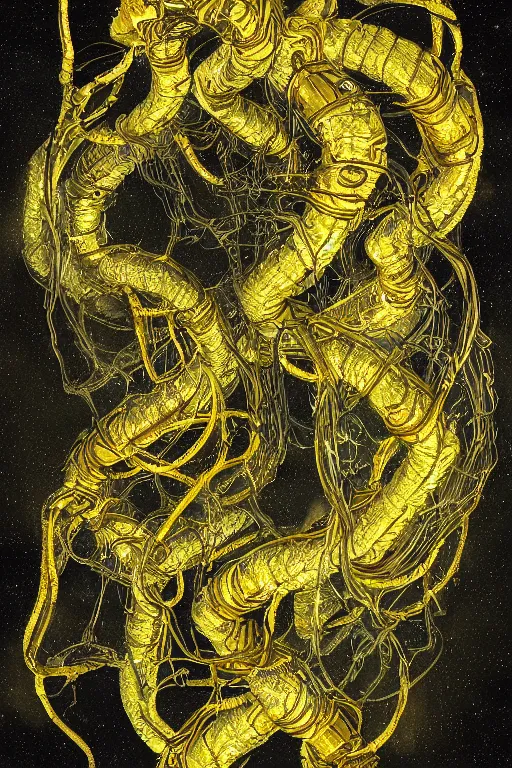 Image similar to portrait of chrysoberyl hydra explorer physically accurate, moody dynamic lighting, very very intricate, very very elegant, highly detailed, digital painting, artstation, in the style of Rob Lefield and Dan Mumford , trending on artstation, digital art,surrealism ,macro,blueprint ,vaporwave ,