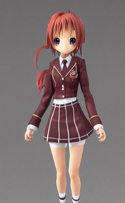 Prompt: Anime girl figure in school uniform, unreal engine, highly detailed.