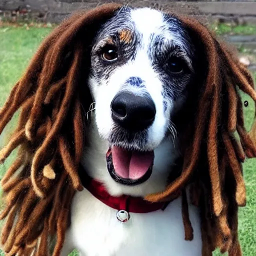 Image similar to dog with dreadlocks