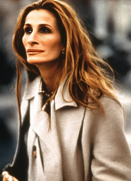 Image similar to film still of Julia Roberts in Schindler's List, 4k