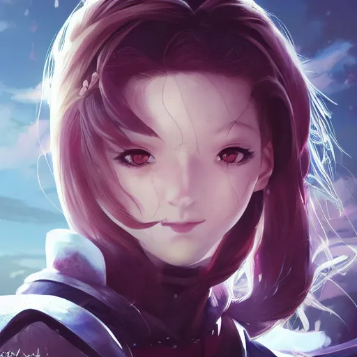 Image similar to A close-up anime portrait of Enji Night as Lydia from Skyrim, by Stanley Artgerm Lau, WLOP, Rossdraws, James Jean, Andrei Riabovitchev, Marc Simonetti, and Sakimichan, tranding on artstation