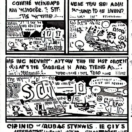 Prompt: newspaper comic strip