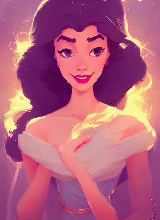 Prompt: highly detailed portrait of disney's princess j asmine, magnificent, photographic realistic background, by atey ghailan, by greg rutkowski, by greg tocchini, by james gilleard, by joe fenton, by kaethe butcher, trending on instagram, award winning details