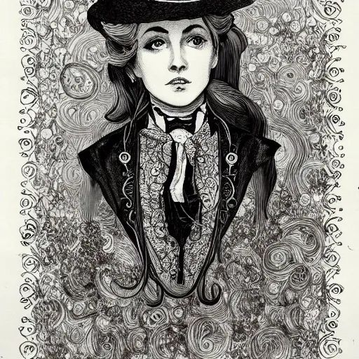 Image similar to anthro victorian scholar, black ink on paper, trending on artstation, beautiful, intricate, detailed