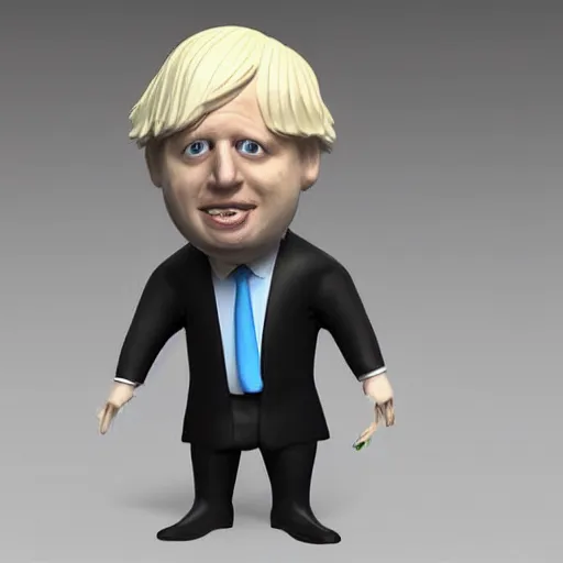 Image similar to Boris Johnson figurine, detailed product photo, high quality, soft, 3d render