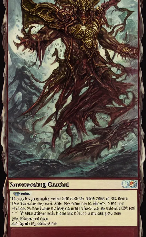 Prompt: epic ornate trading card format, the whispering devil, card art, magic the gathering style