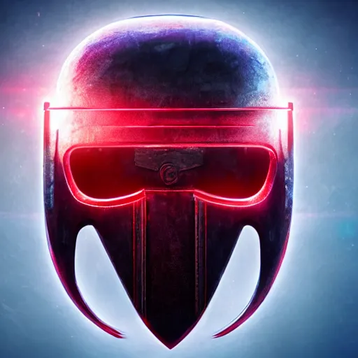 Image similar to game - icon of medieval swords crossed, medieval helmet in the back, red powerful fantasy epic legends, game icon stylized, digital illustration radiating, a glowing aura, global illumination, ray tracing, 8 k high definition, intricate details, octane render, unreal engine, trending on arstation