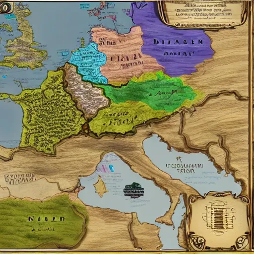 Prompt: Sid Meier's Civilization Europe map