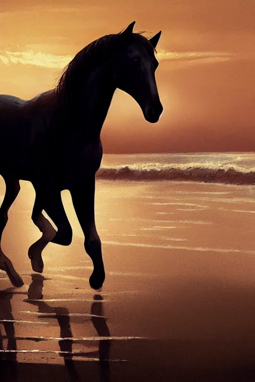 Galloping on Sunset Beach