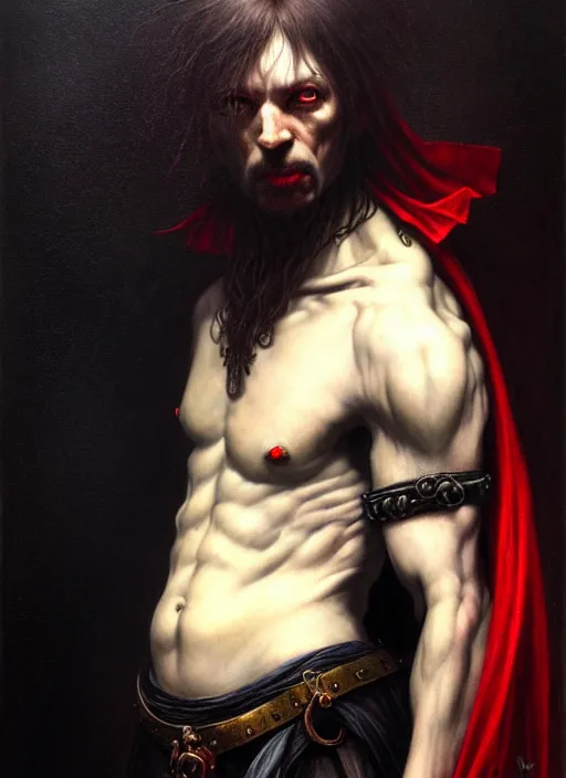 Image similar to male necromancer, full body, hyper realistic, extremely detailed, dnd character art portrait, dark fantasy art, intricate fantasy painting, dramatic lighting, vivid colors, by edgar maxence and caravaggio and michael whelan and delacroix.