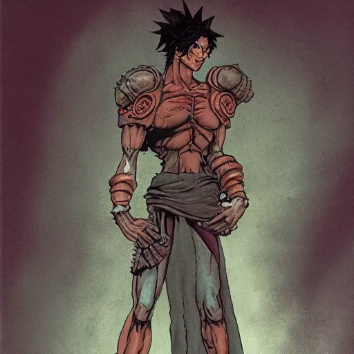 Prompt: akira pose character in planescape, concept