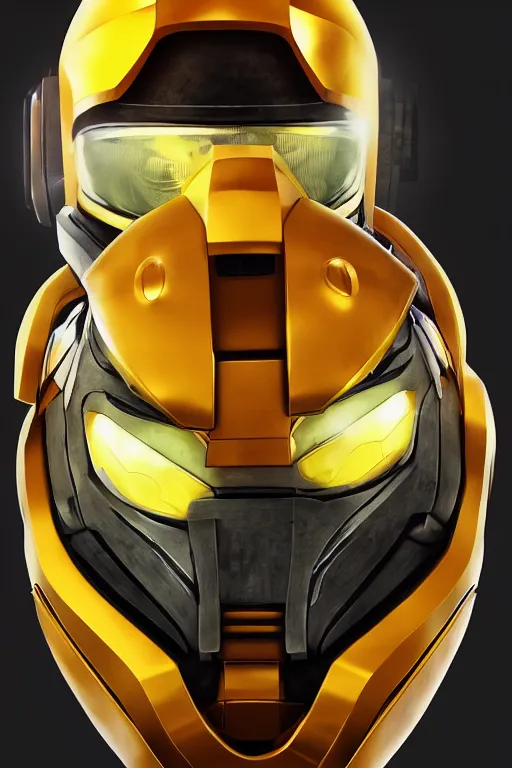 Image similar to robot ninja mask helmet halo master chief radiating a glowing aura global illumination ray tracing hdr fanart arstation by ian pesty and katarzyna da „ bek - chmiel