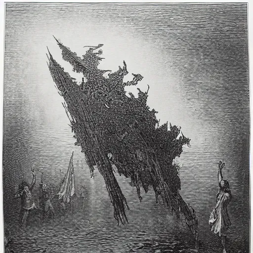 Image similar to gustave dore etching