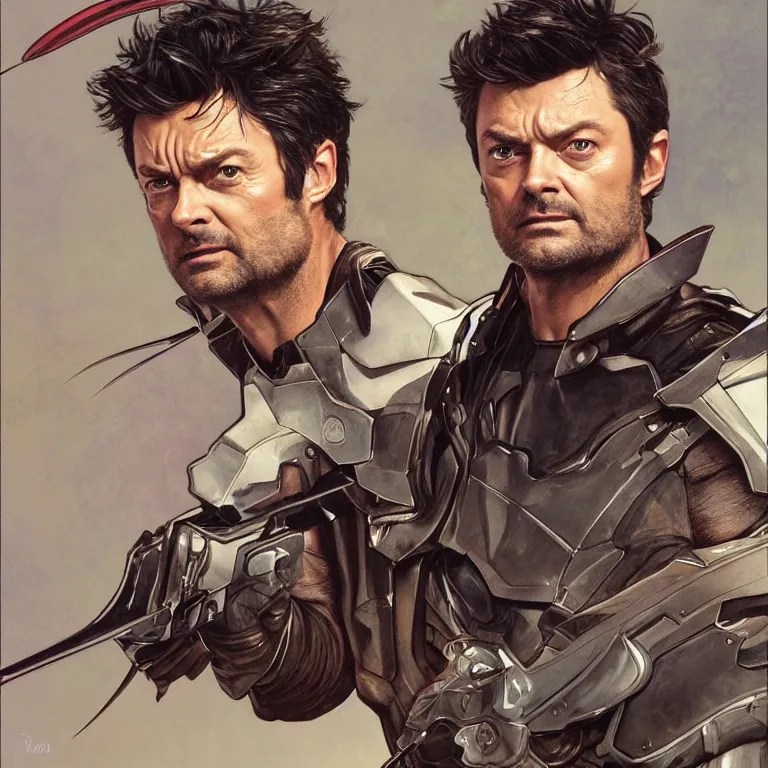 Image similar to Karl Urban as Wolverine, highly detailed, digital painting, artstation, concept art, smooth, sharp focus, illustration, ArtStation, art by artgerm and greg rutkowski and alphonse mucha and J. C. Leyendecker and Edmund Blair Leighton and Katsuhiro Otomo and Geof Darrow and Phil hale and Ashley wood and Ilya repin and Charlie Bowater