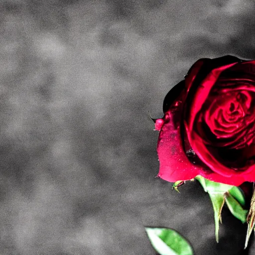 Image similar to black and red scorched roses, photography