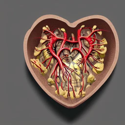 Image similar to anatomical hearts [ within bowl ]!!! resting on table, trending on artstation, cgsociety, [ overhead view ]!!, 4 k quality, intricately defined, professional photography, complexly detailed, polycount