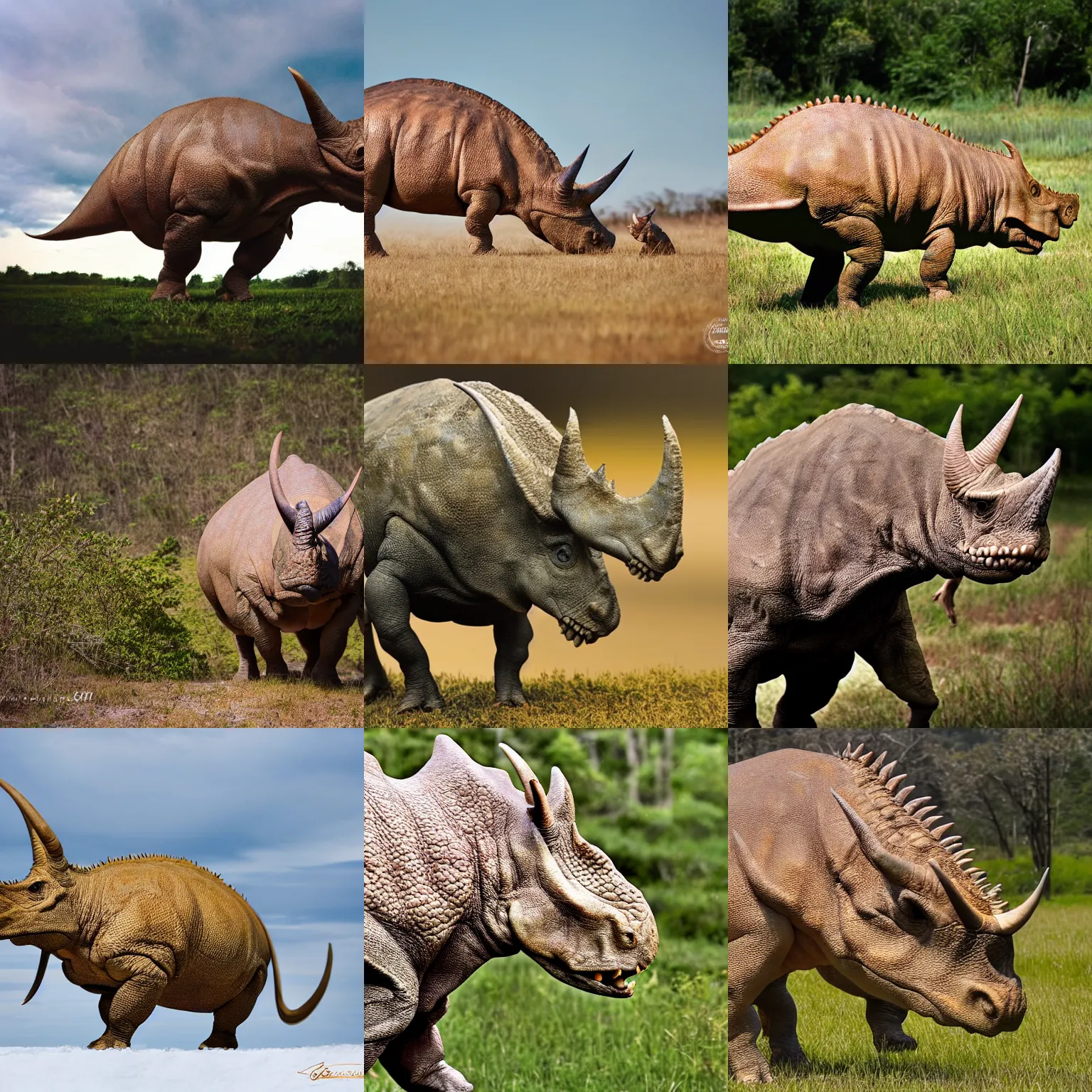 Prompt: real - life triceratops. wildlife photography.