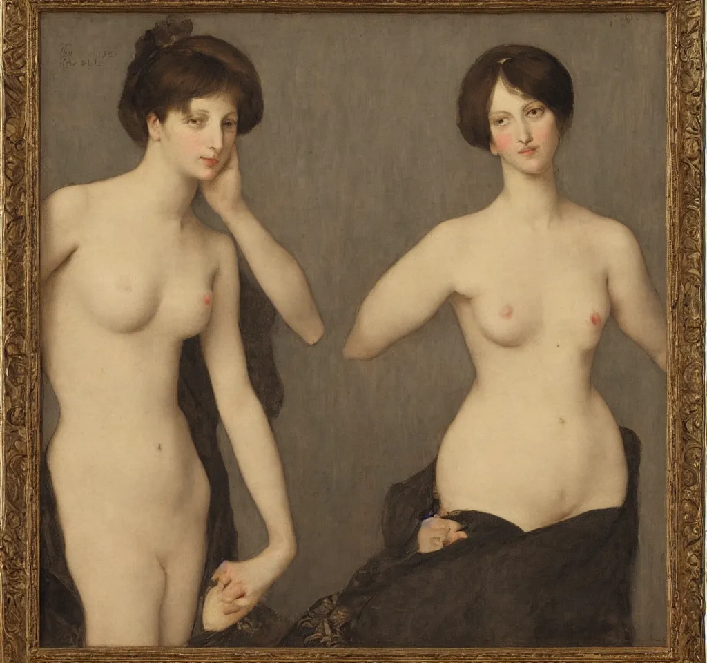 Image similar to portrait of a skinny lady, by levy - dhurmer and ingres