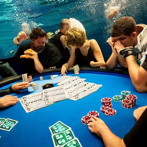 Prompt: underwater poker tournament